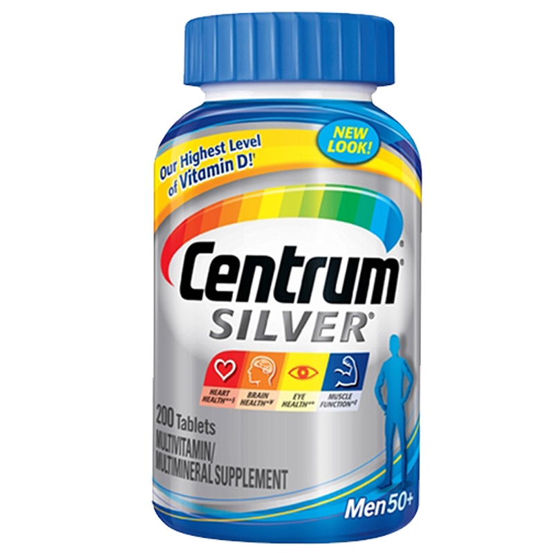 [保持男性活力]Centrum 善存 50+中老年男士银片复合维生素 200粒/瓶 美国进口