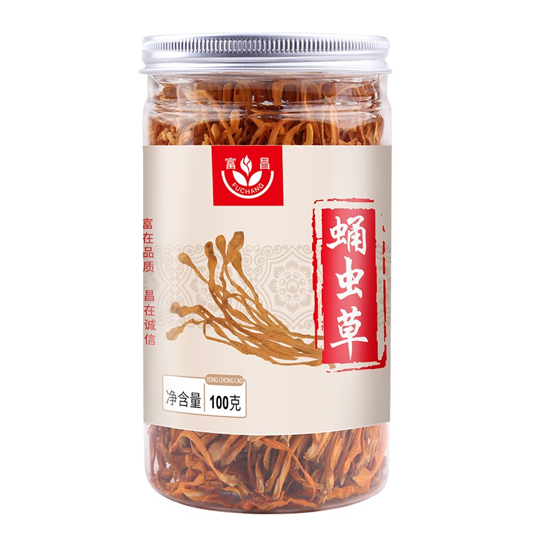 富昌蛹虫草100g 罐装 北虫草 食用菌菇 干货山珍 孢子头 虫草花 煲烫 滋补食材