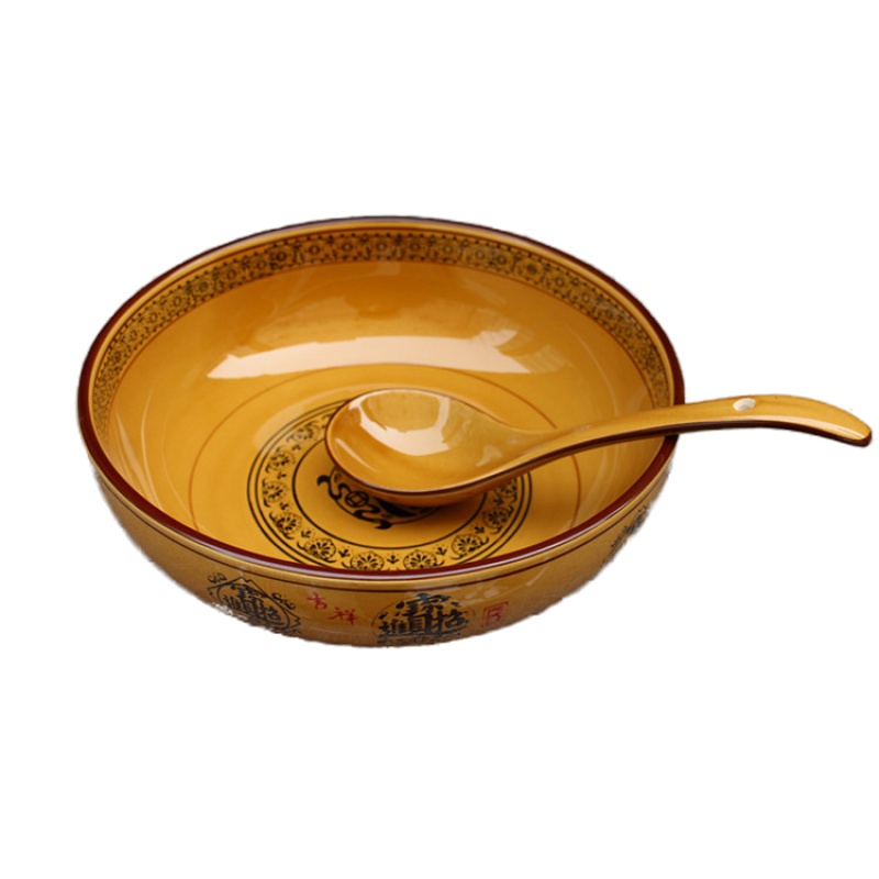 中式汤面碗陶瓷大碗汤碗和面盆烘焙精灵大码汤盆水煮鱼酸菜鱼盆麻辣香锅 10英寸+大汤勺