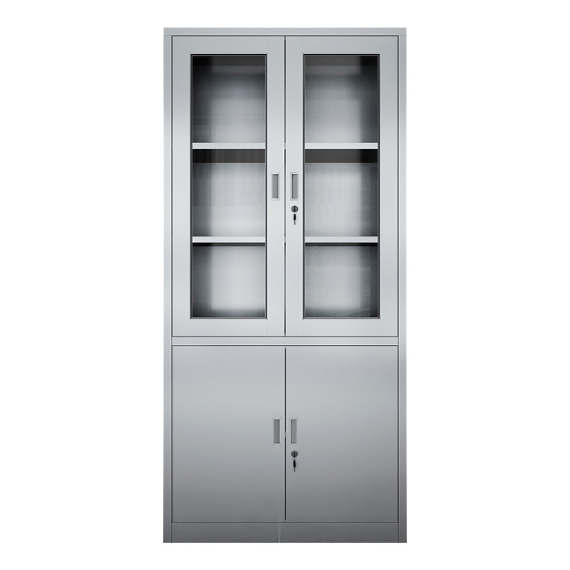 【晋美升】不锈钢柜 201通双节文件柜 器械柜文件柜资料柜储物柜仪器储藏柜定制 900*400*1800mm