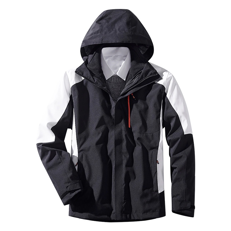 三极户外(Tripolar) TP8351 户外三合一可拆卸防寒防水服女两件套滑雪服防风冲锋衣男