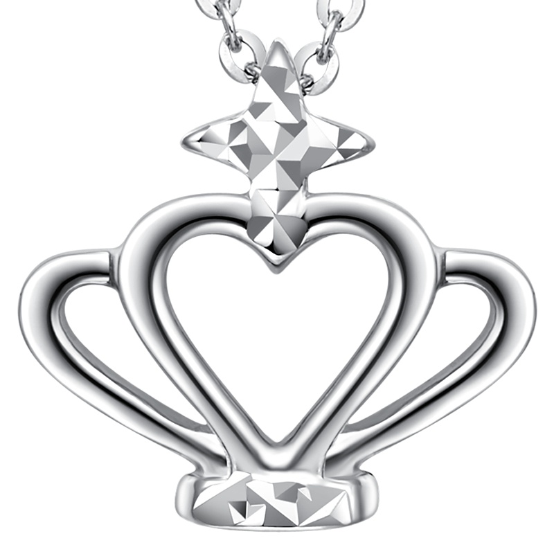 周大福Y时代小巧皇冠PT950铂金项链吊坠PT161260