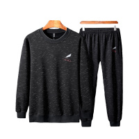 PMMP大码卫衣套装春秋男士运动休闲圆领套头加肥加大男长袖T桖两件套