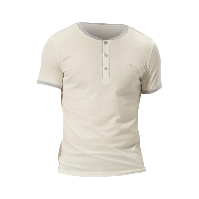 七匹狼 春夏男士半开襟T恤圆领短袖舒适男款家居套装