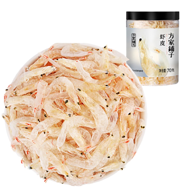 方家铺子虾皮海产小虾米干货海米干罐装淡干虾皮70g罐装
