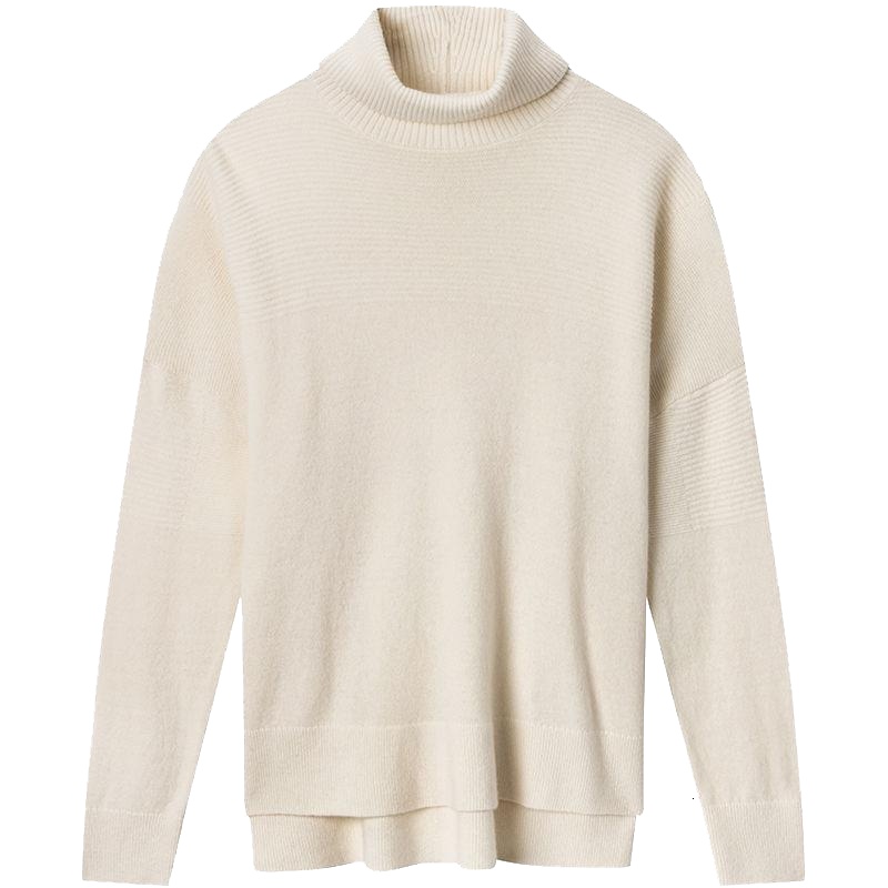 上新拉夏贝尔Z全羊绒毛衣女士新款秋宽松高领上衣套头针织衫10017350