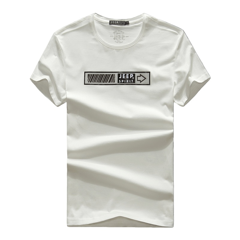 JEEP/吉普夏季短袖T恤男圆领宽松半袖上衣青年潮流休闲纯棉打底衫