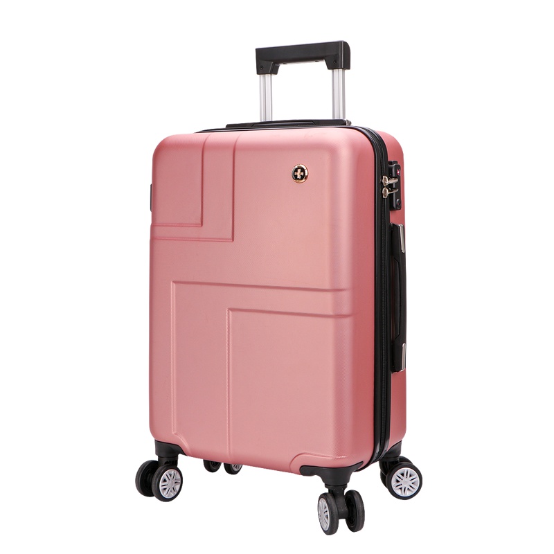 S.A.R.L瑞士拉杆箱 静音万向轮 男女通用旅行箱密码锁 可放15.6寸笔记本电脑包 玫瑰金26寸
