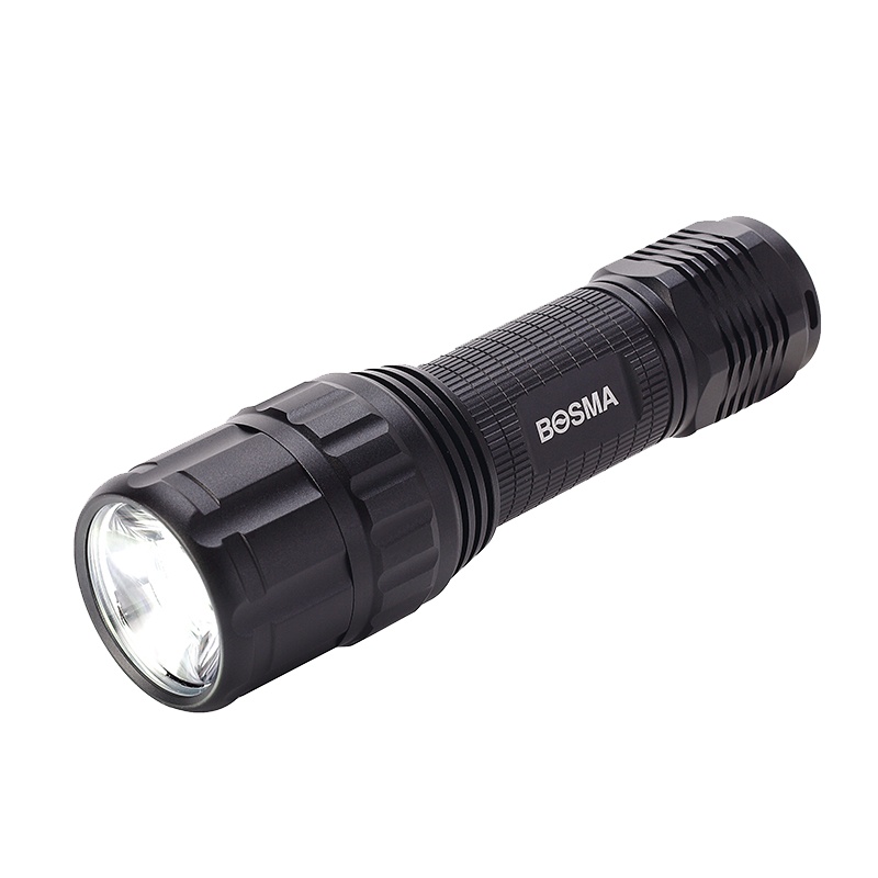 博冠强光手电金属照明手电筒LED骑行装备充电探照灯战术户外手电筒远射巡逻灯