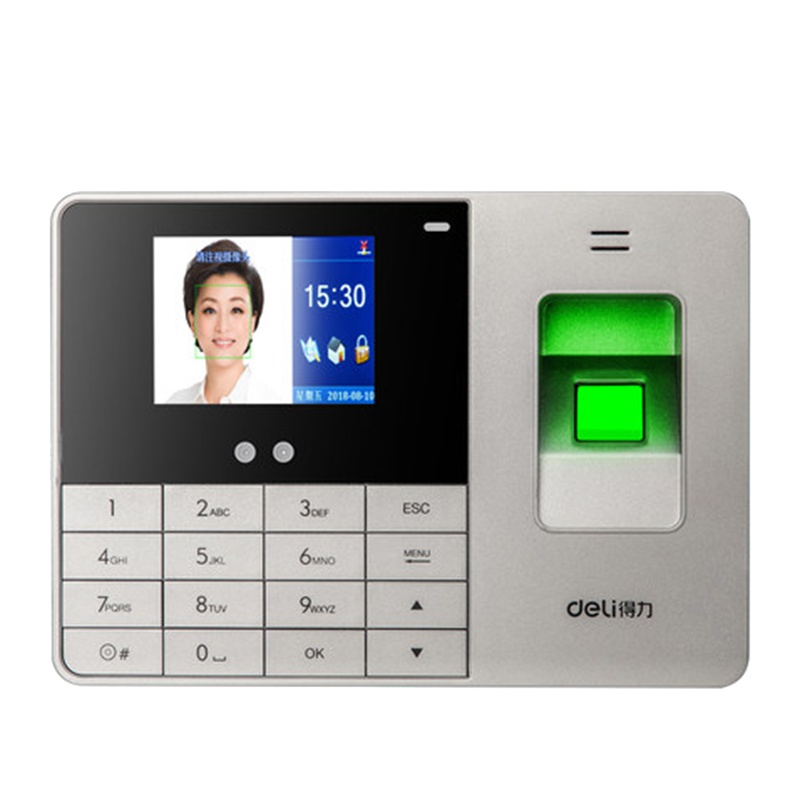 得力(deli) 13751人脸指纹考勤 银灰