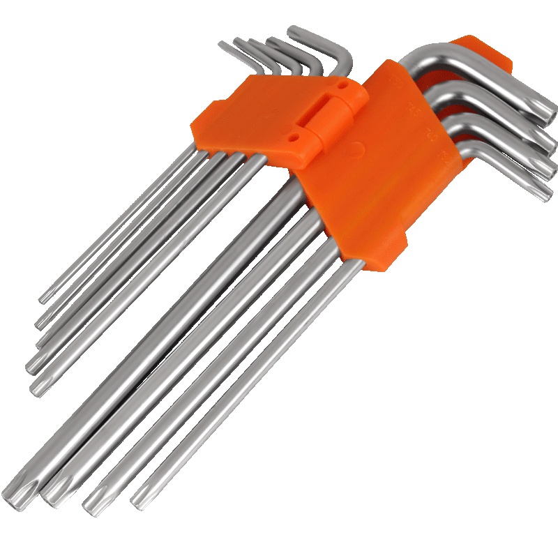 [苏宁自营]工蜂(WORKERBEE)WS036-1G L型内六角扳手梅花型花型内六角特长款扳手9件套螺丝刀工具套装