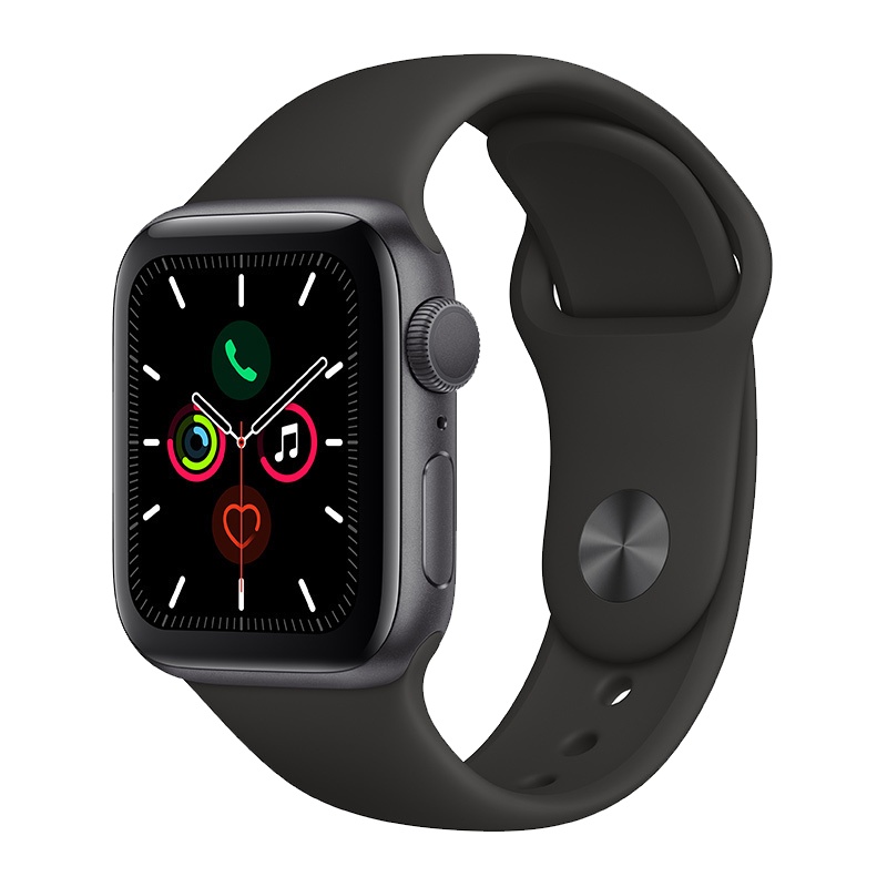 Apple Watch Series5 苹果智能手表 40mm GPS深空灰色铝金属表壳黑色运动型表带 V82