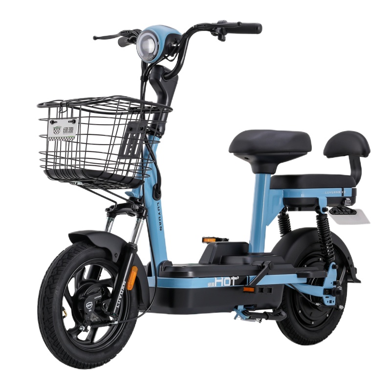 绿源电动车48v12a小型电动自行车FEO2女士带娃代步助力迷你电瓶车 高哑黑