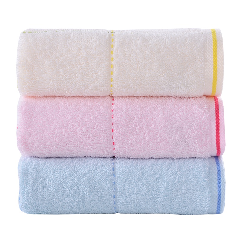 亚光(LOFTEX)毛巾家纺纯棉素色加厚柔软舒适吸水简爱面巾 3条装 80g/条 混色 34*72cm 662502