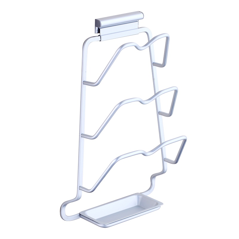 沐贝勒 免打孔太空铝锅盖架放菜板的架子 壁挂式厨房收纳用品置物架厨房挂架