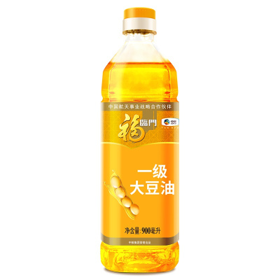 中粮福临门一级大豆油900mL/小瓶家用精炼一级油品清亮食用油