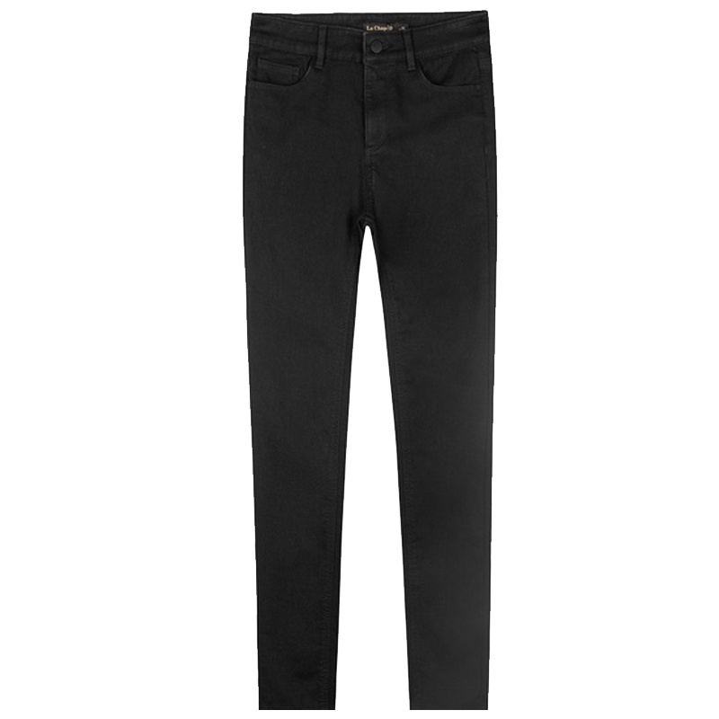 【专柜同款】拉夏贝尔深色牛仔裤2019冬新款高腰修身铅笔裤显瘦百搭小脚裤子女10022580