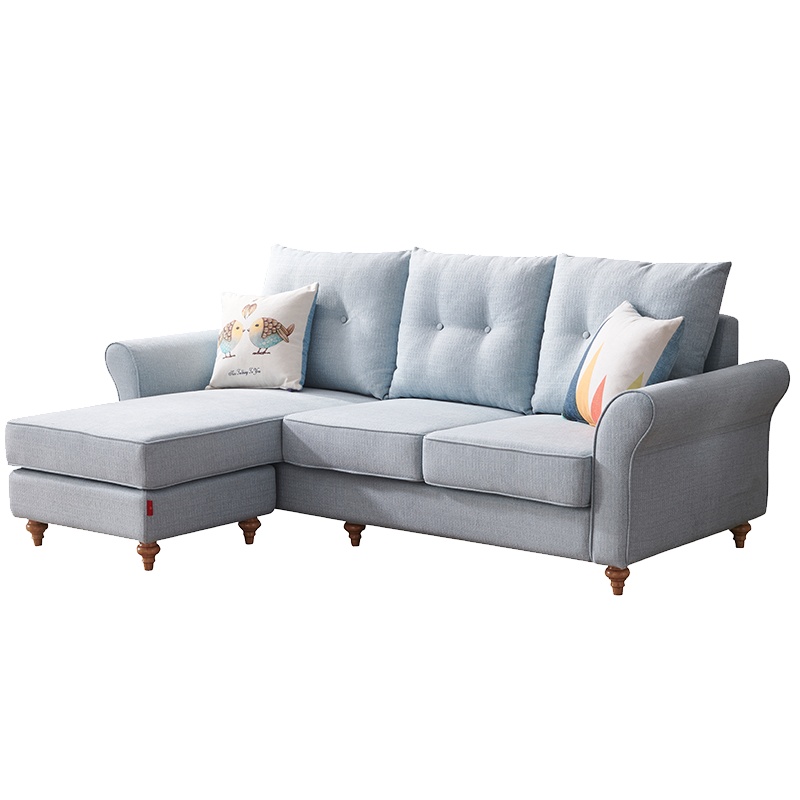 掌上明珠北欧布艺沙发组合田园风格整装小户型客厅简约三人位沙发