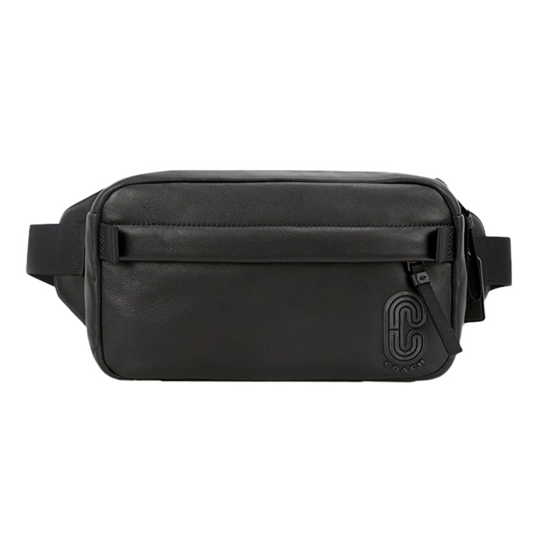 Coach 蔻驰 男士黑色皮革腰包 F89917QBBK