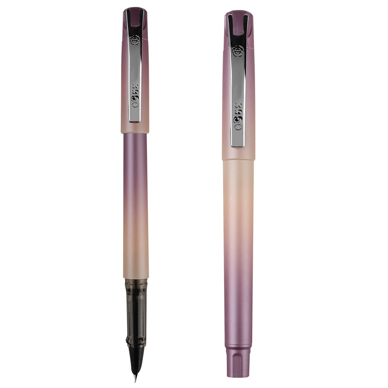 HERO英雄钢笔3951清新渐变色可替换墨囊小学生用三年级女生男士墨水暗尖铱金笔练字书写财务特细EF尖0.38mm