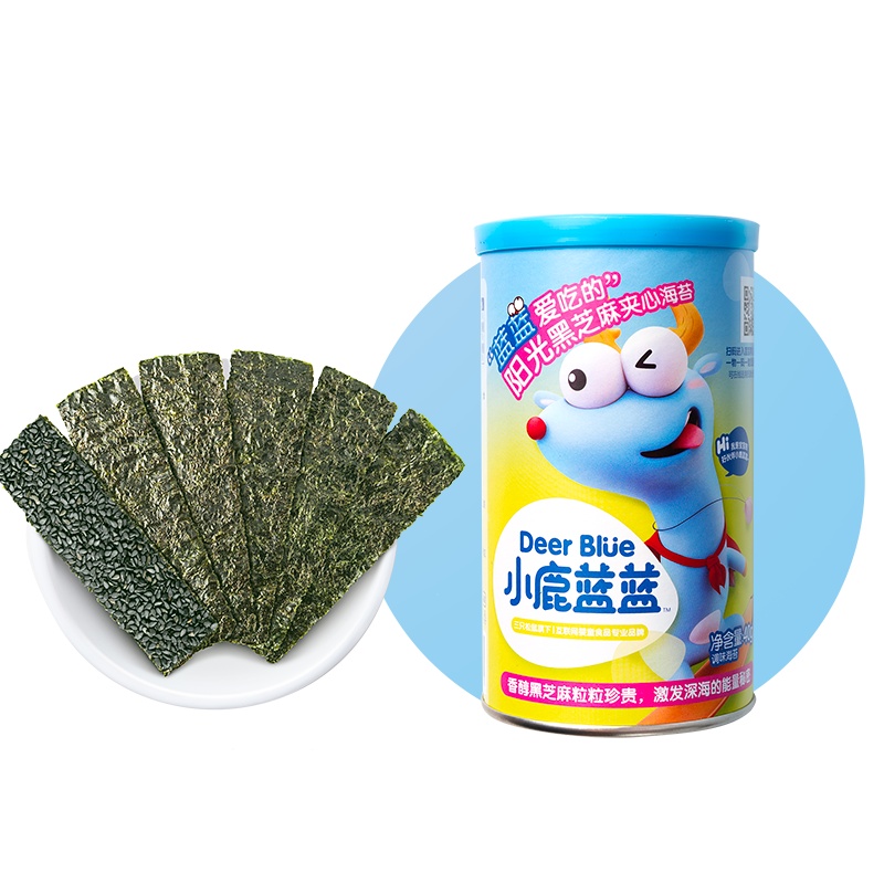 小鹿蓝蓝 阳光黑芝麻夹心海苔40g 宝宝零食海苔脆片即食海苔儿童零食辅食海产点心