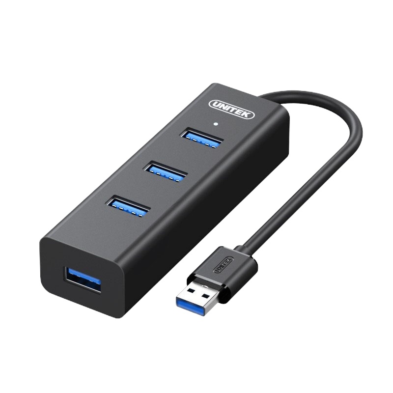 优越者(UNITEK) Y-3089ABK USB分线器 USB3.0 4口HUB延长线 高速扩展 1.2米