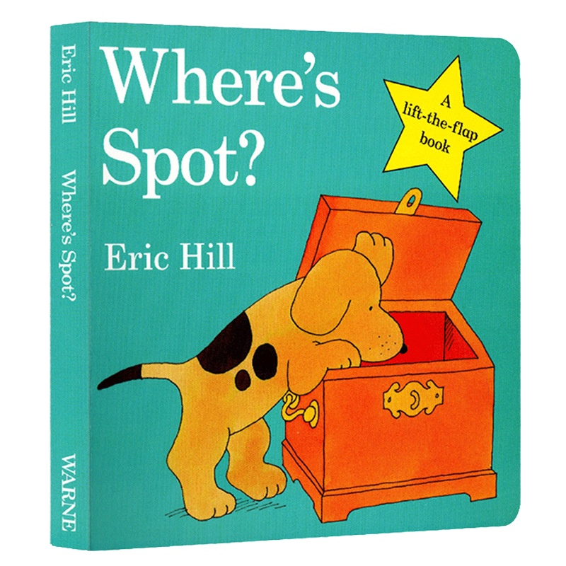 正版 幼儿启蒙 Where's Spot小玻在哪里低幼幼儿启蒙 儿童纸板翻翻书 Eric Hill 躲猫猫亲子互动早