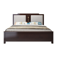 月影梳桐新中式实木床1.8米古典中国风主卧双人床高箱储物抽屉床