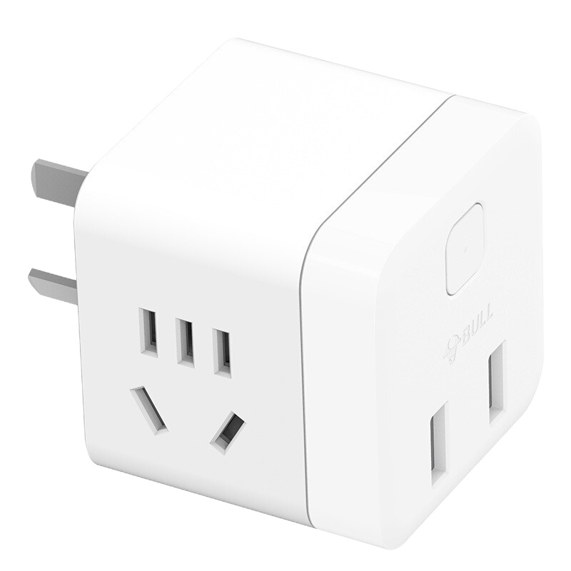 公牛(bull) U9B122(S)白色魔方5V 2.4A便携充电转换插头拖线板立式办公家用USB插座