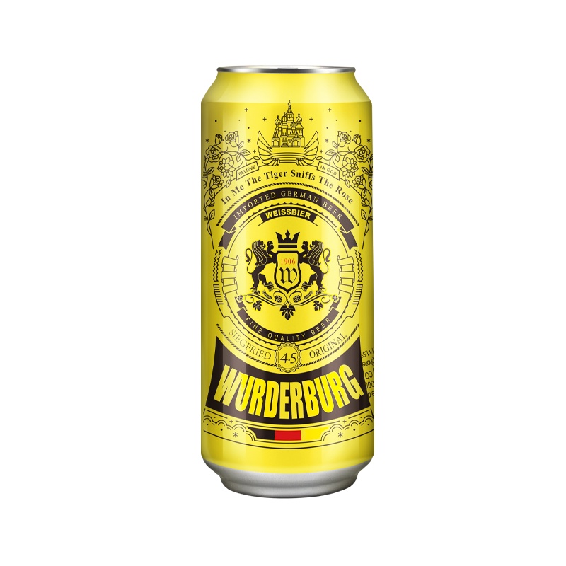 沃德古堡wurderburg 1906小麦精酿白啤酒500mL*12听国产整箱装原浆浑浊型