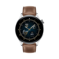 华为/HUAWEI WATCH 3 46mm 时尚款 棕色真皮表带 智能手表 运动手表 eSIM独立通话 健康管理 家庭关怀 专业运动 NFC支付 鸿蒙HarmonyOS 2