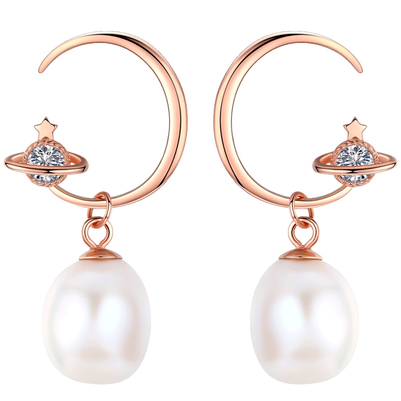 佰色传情巴洛克耳环女新款潮法式异形复古耳坠耳饰天然珍珠耳钉