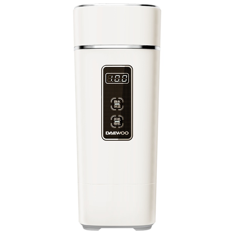 大宇(DAEWOO)电水壶 D2烧水壶便携式家用旅行电热水壶 随行冲奶泡茶养生保温杯 经典款白色