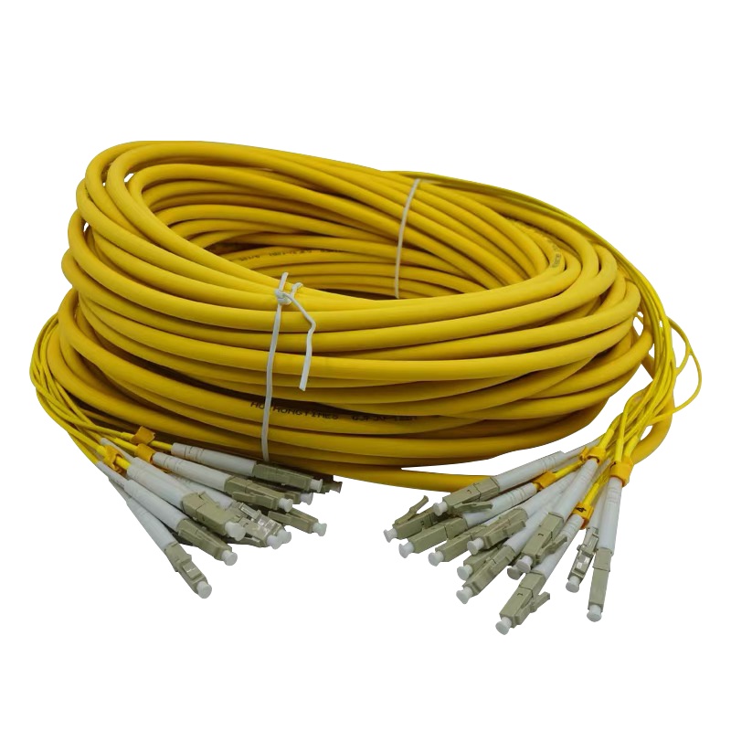 室内单模多模分支光缆千兆万兆OM3/OM4扇形预端接光缆4-48芯FC/SC/ST/LC 单模8芯分支光缆