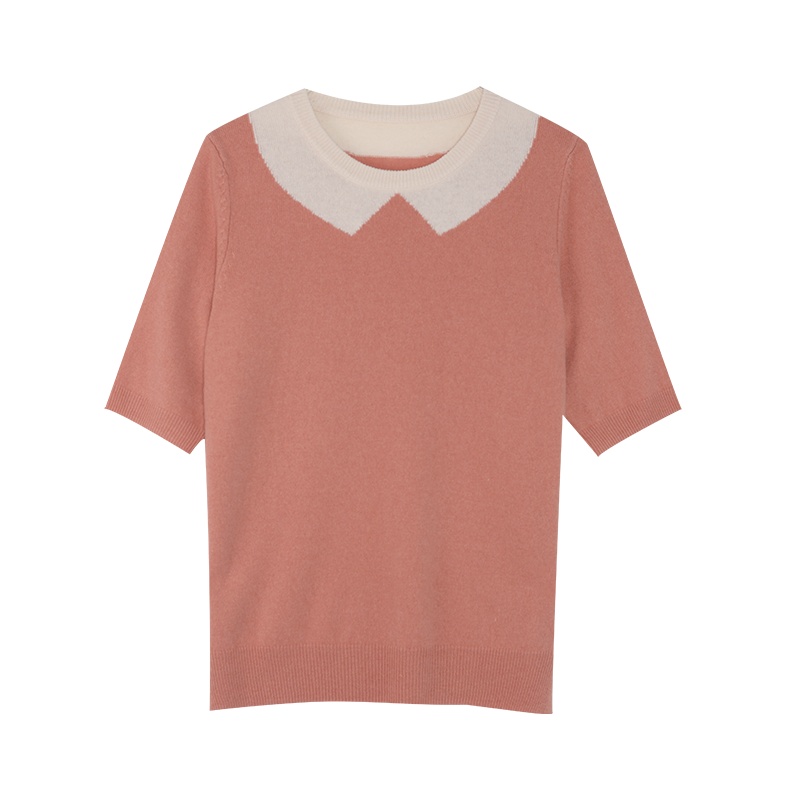 金菊秋冬新款毛衣气质短袖羊毛衫女