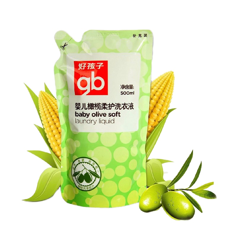 gb好孩子洗衣液婴儿专用洗衣液新生儿橄榄洗衣液特惠500ml补充装*2