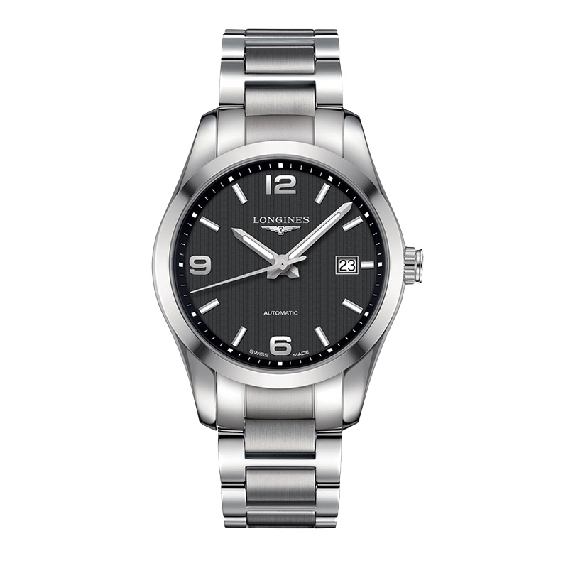 【预售款】浪琴(LONGINES)康铂自动机械表男 L2.785.4.56.6 时尚运动黑盘钢带男表