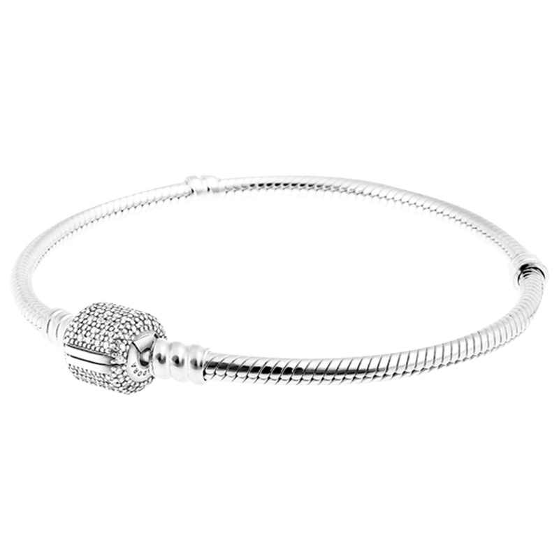 Pandora潘多拉925银手链590723CZ-Moments经典复古扣女士手链