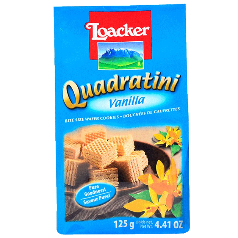 莱家(Loacker) 进口饼干 粒粒装威化饼干 香草味125g 休闲零食 奥地利进口