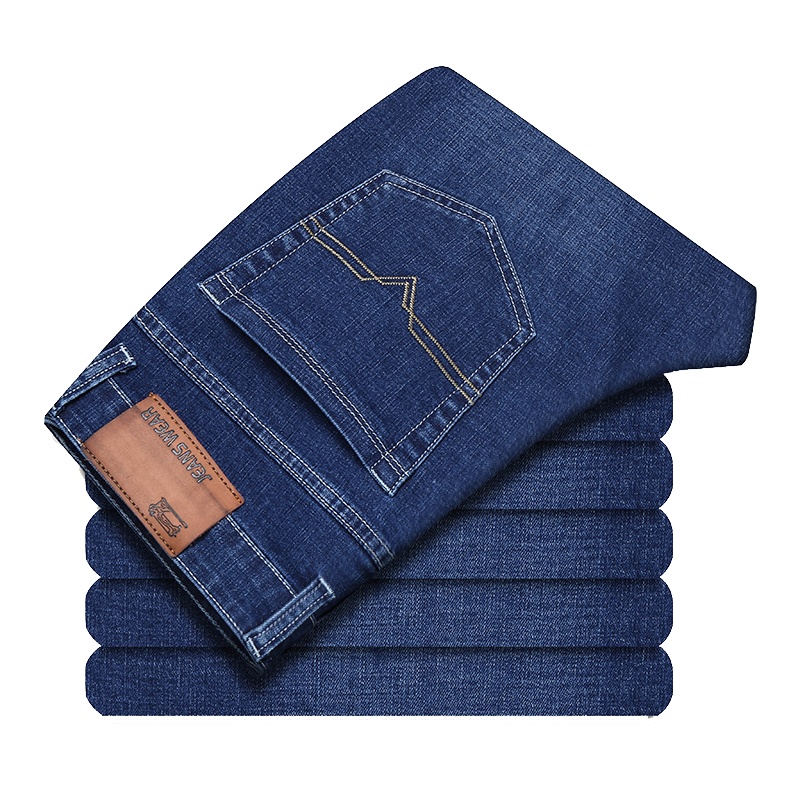 卡帝乐鳄鱼加绒牛仔裤男直筒长裤2019冬季新品男裤中年宽松棉裤子