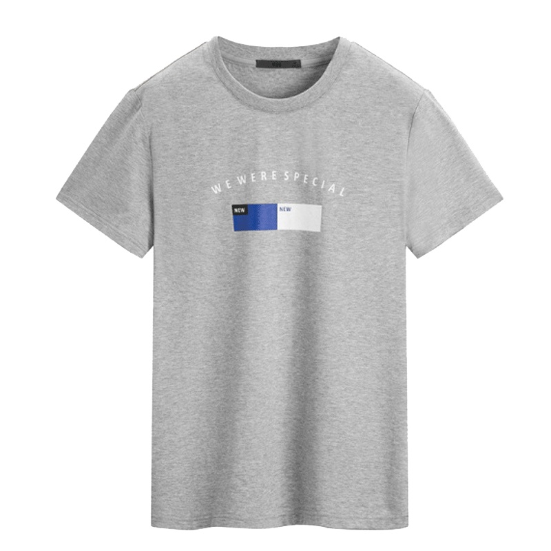 GXG男装 夏季男士时尚都市潮流灰色修身圆领短袖T恤男