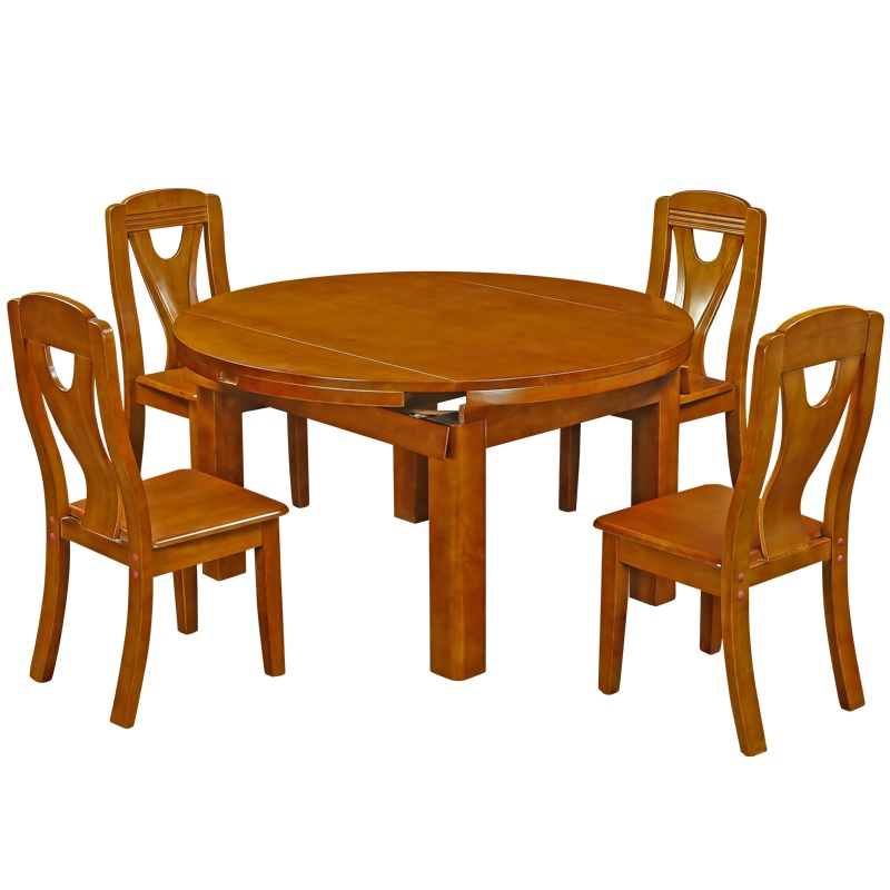 HiBoss餐桌折叠餐桌新中式吃饭桌餐桌椅组合型