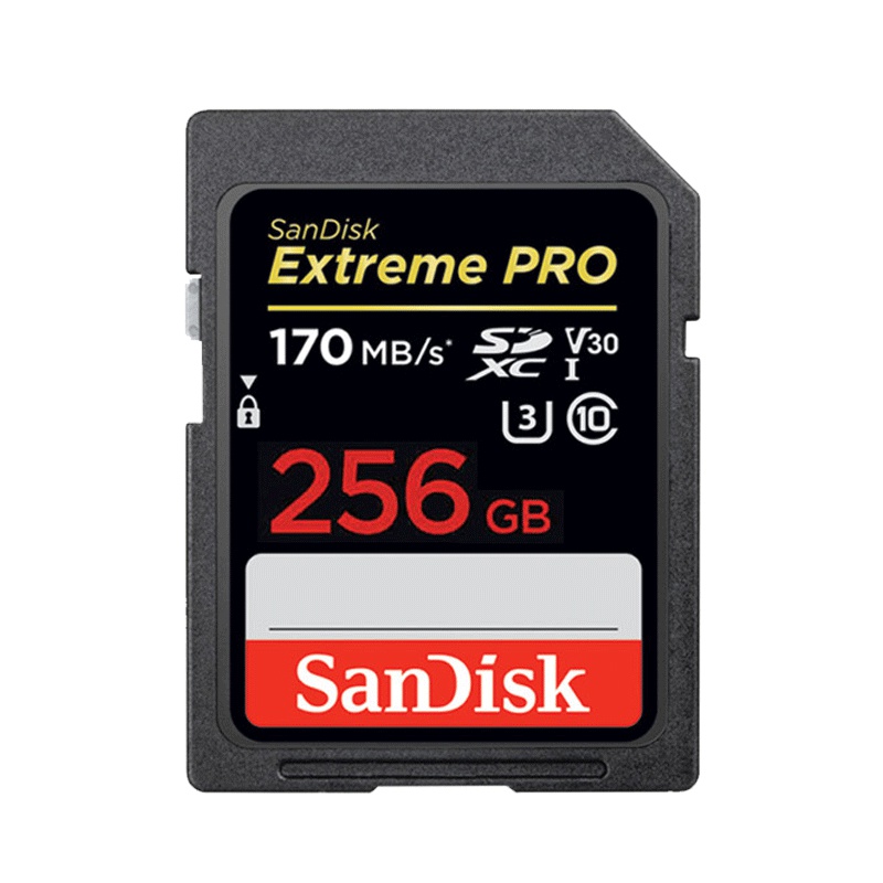 [官方授权]闪迪(SANDISK)SD卡256G 4K高清U3 V30 尼康索尼佳能单反相机存储卡200M/S