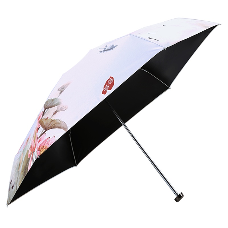 宏达HONDAR 小五折荷塘水乡手机伞女防晒遮阳防紫外线洋伞迷你太阳伞4606