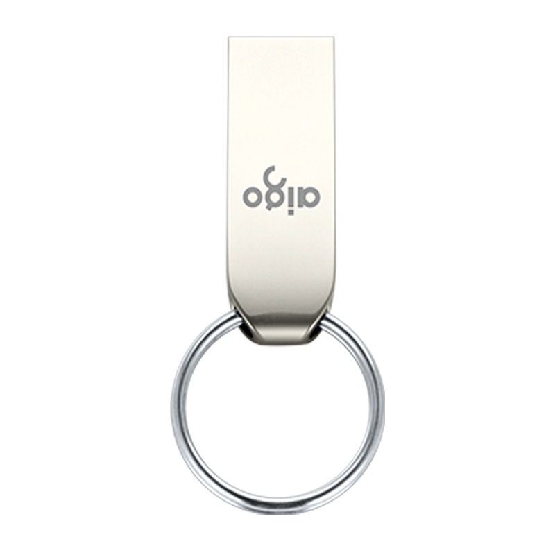 爱国者(aigo)64GB 电脑数据加密(U-KEY)U盘 U268E迷你款 银色 金属U盘