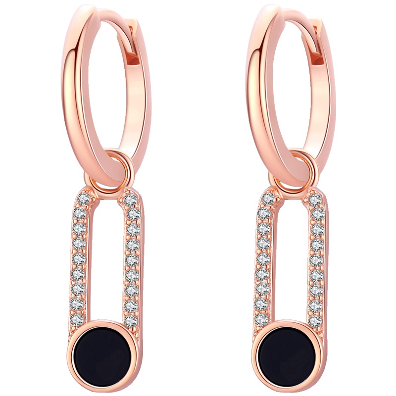 佰色传情BRIR纯银耳扣式耳环耳圈女气质韩国简约个性圆圈耳饰