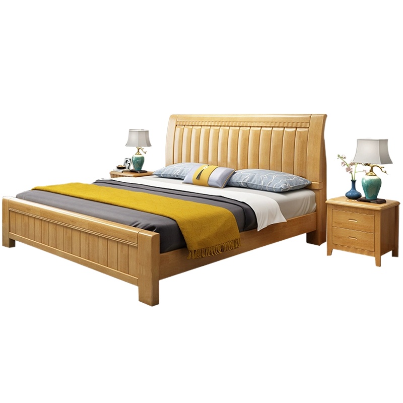 定制实木单人床+5CM棕床垫 (原木色)1200*2000mm