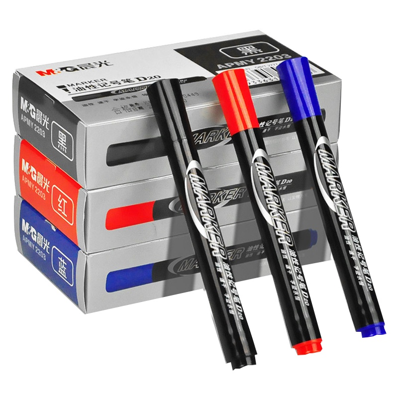晨光(M&G)APMY2203记号笔10支/盒2盒装 油性马克笔 大头笔油性粗头勾线笔 物流快递标记笔 办公文具