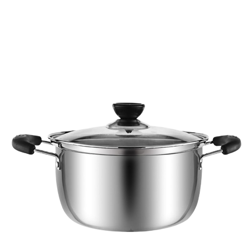 16CM双柄加厚 加厚不锈钢奶锅小蒸锅迷你汤锅牛奶煮面婴儿辅食锅电磁炉16-26cm
