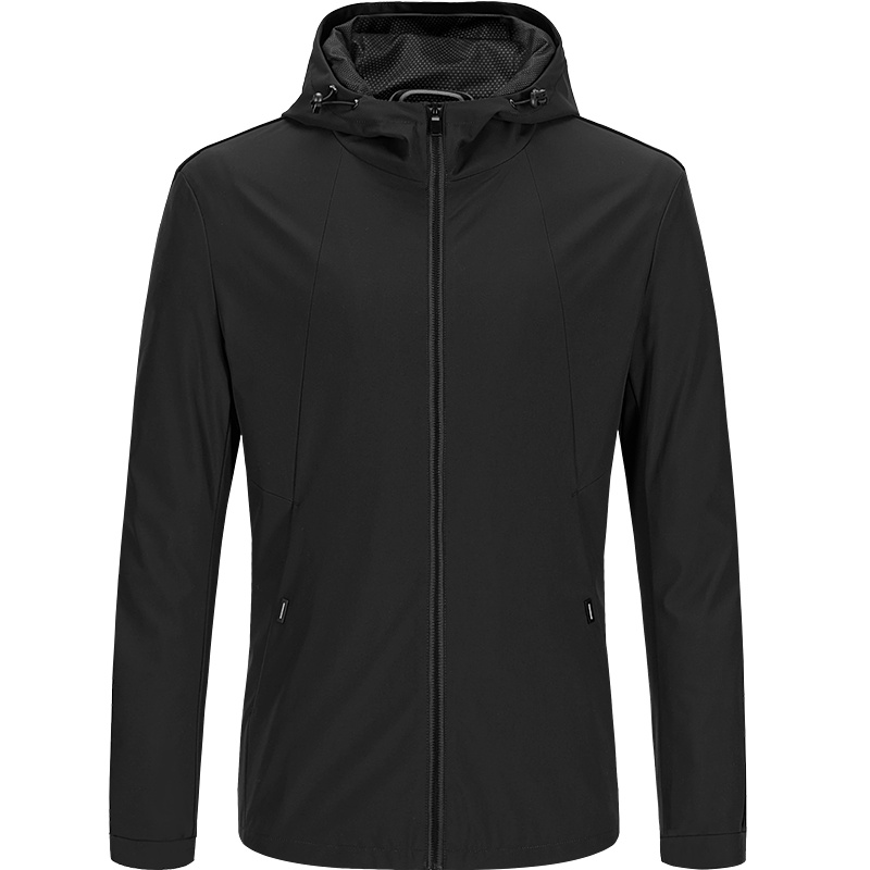 HLA海澜之家休闲连帽夹克2019秋季侧缝织带拼接外套男HWJAD3R225A